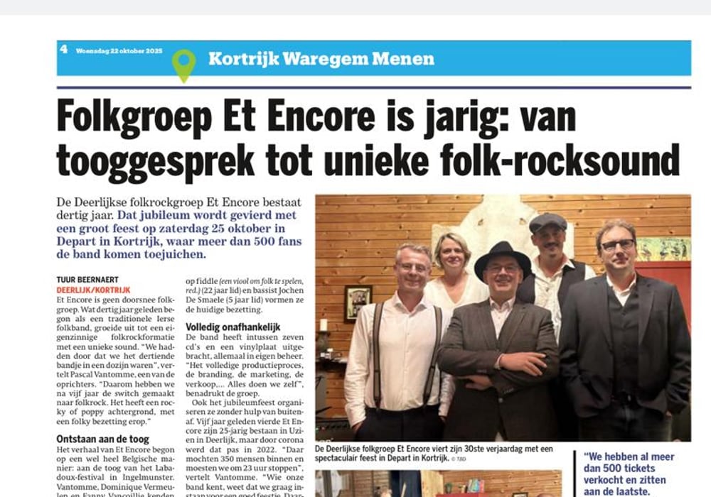 Et Encore in het Nieuwsblad